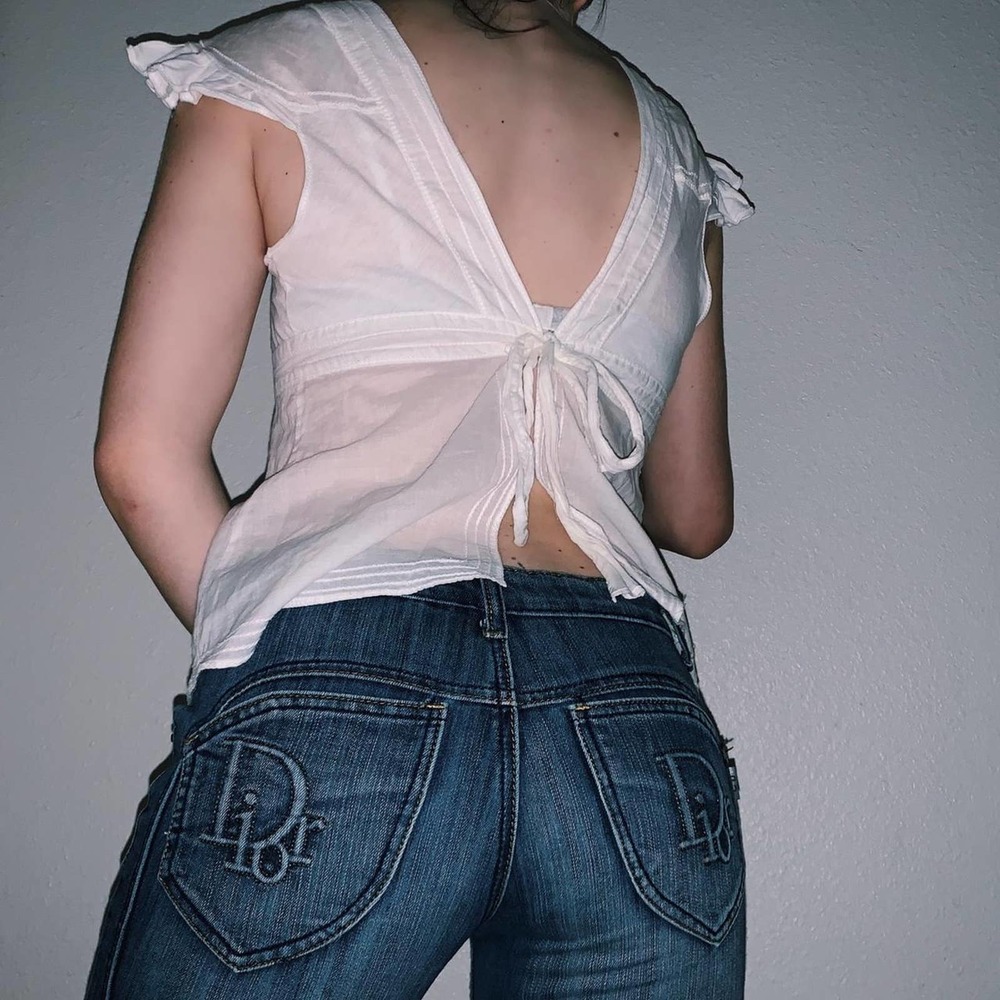 Cotton white top with bows